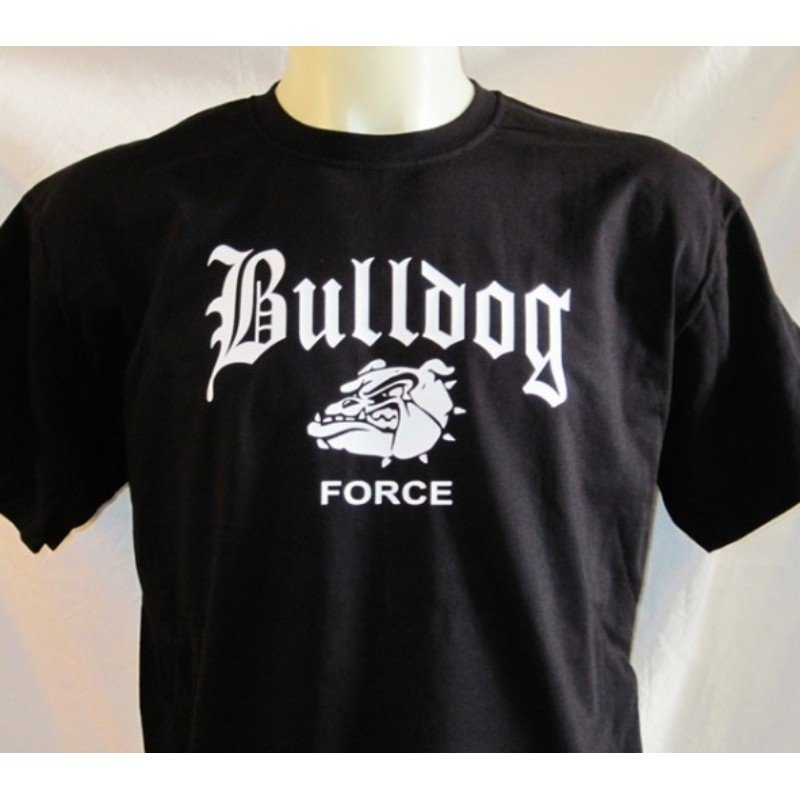 T-shirt Bulldog Force. Noir et blanc.
