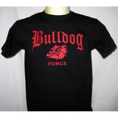 T-shirt Bulldog Force .  Noir et rouge.