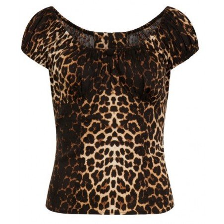 Top leopard "Uma" pin up, rockabilly, retro, vintage par Hell Bunny.