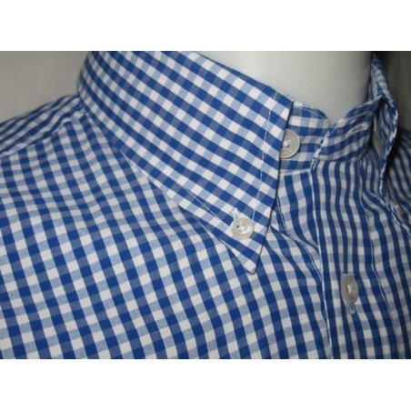 Chemise Relco London vichy 3mm Bleu et blanc.