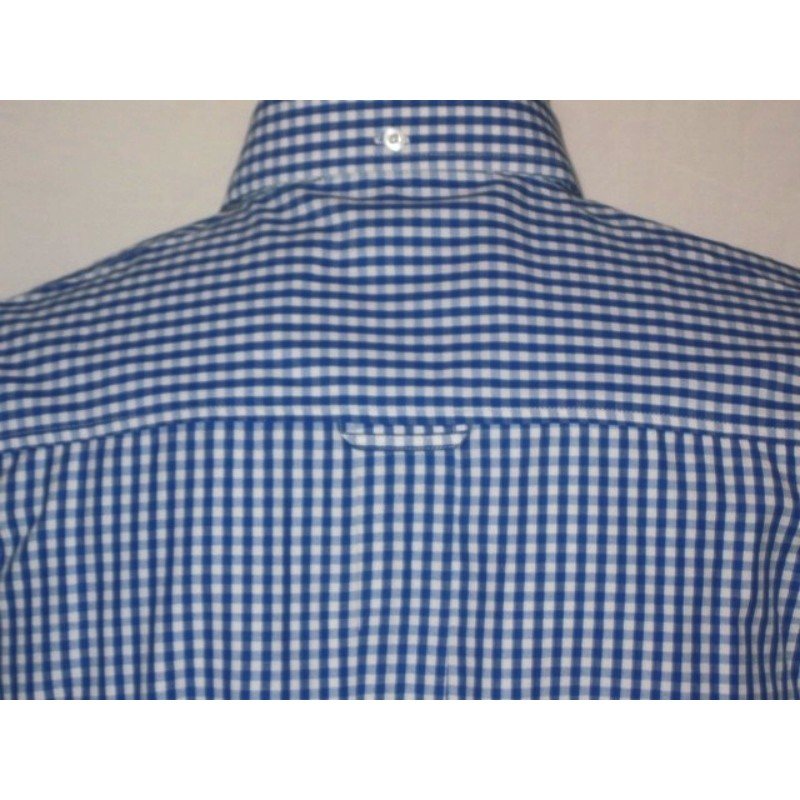 Chemise Relco London vichy 3mm Bleu et blanc.