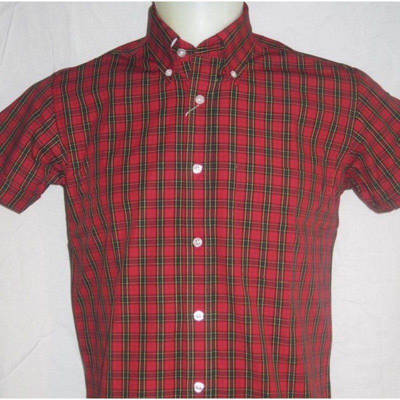 Chemise Relco London. Tartan 01.  rouge + noir + jaune.