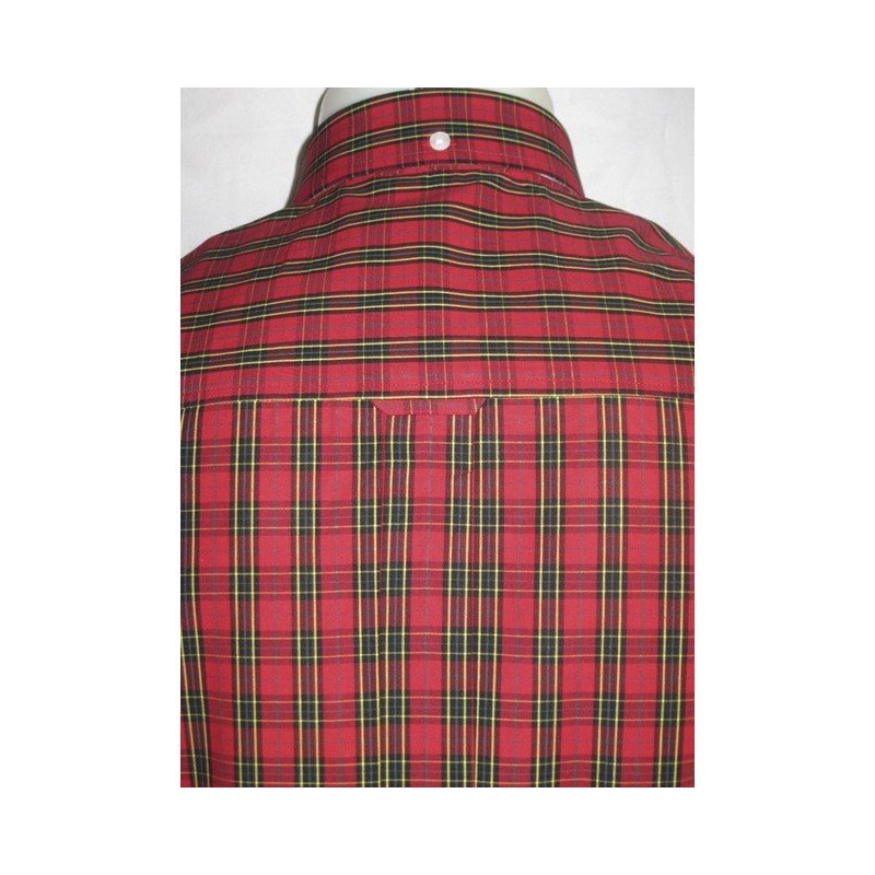 Chemise Relco London. Tartan 01.  rouge + noir + jaune.