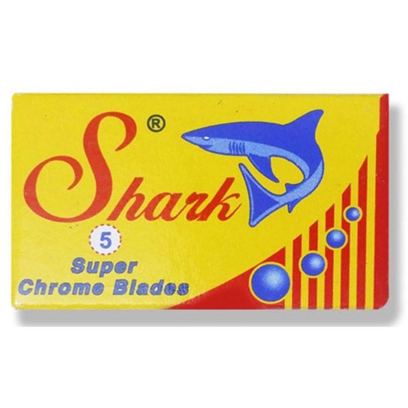 5 Lames SHARK super chrome. Boite de 5 lames de rasoir.