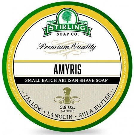 Savon à raser Stirling " Amyris". 170ml. Fragrance boisé-balsamique.