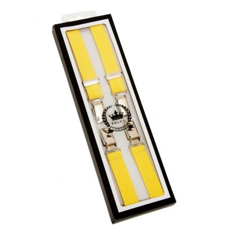 Bretelles  Relco London jaune. Fines largeur 18mm. Style retro anglais.