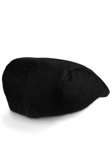 Casquette plate retro vintage  noire vue de dos.