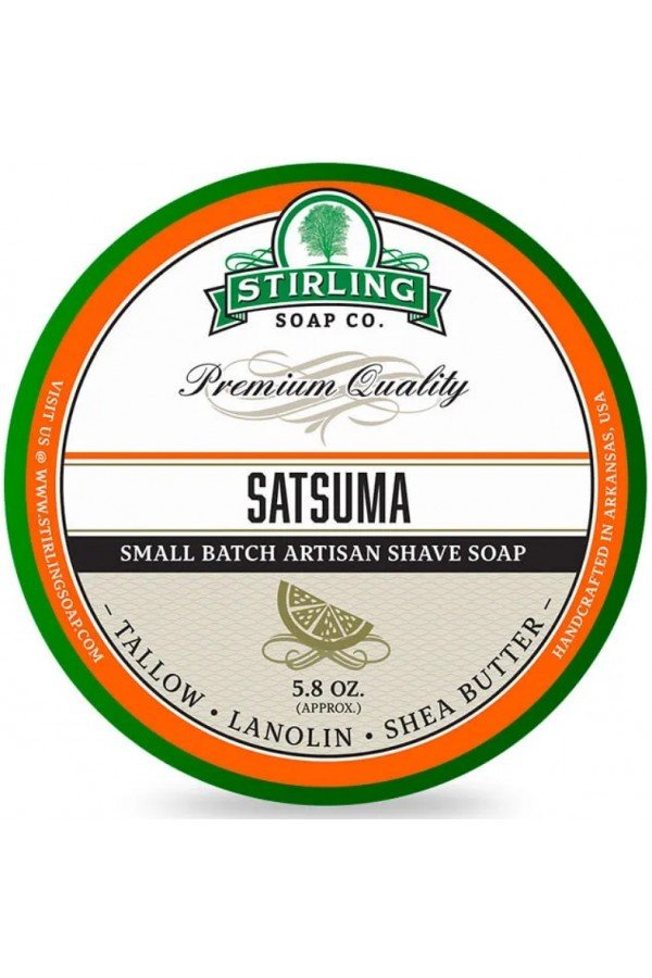 Savon à raser Stirling "Satsuma".  Parfum de Mandarines 170ml.