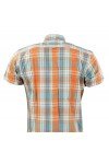 Chemise Relco London CK 68. Orange, blanc et bleu ciel.