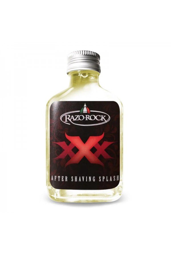 Après-rasage  aftershave Razorock "XXX" étiquette rouge.