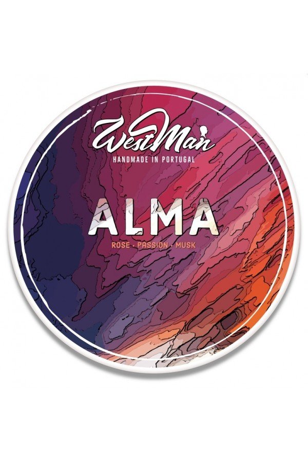 Savon à raser Westman " Alma" . Roses rouges, fruit de la passion, fleur de la passion, musc, cèdre, oud.