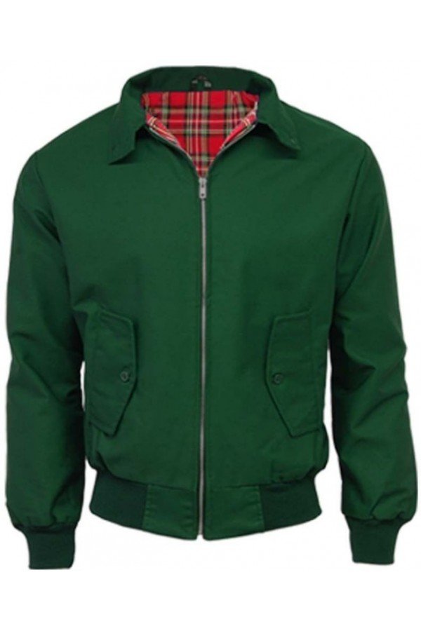 harrington jacket Vert Bouteille fabriqué en Angleterre.