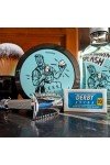 Savon à raser Razorock , Blue Barbershop et preésentation aftershave , blaireau et rasoir