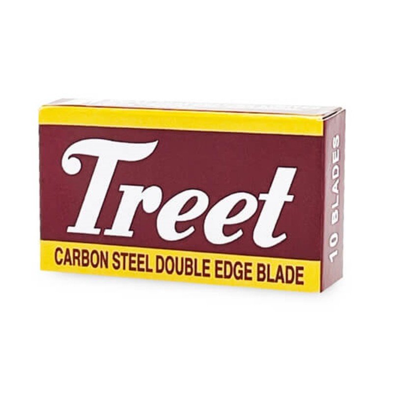 lames de rasoir Treet carbon steel  (lames noires en acier au carbone). Boite de 10 lames.