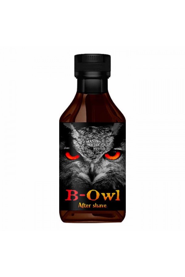 Après-rasage Mastro Michè " B-Owl" . 100ml. Notes olfactives: Monoi, floral et talc.