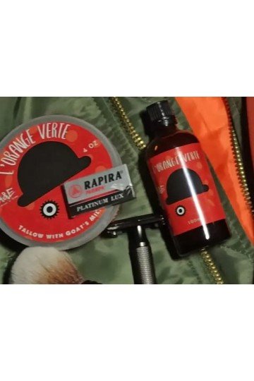 Après-rasage "Orange Verte" Ariana & Evans + savon à raser "Orange verte" Ariana & Evans + Rasoir Muhle.