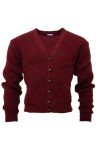 Cardigan waffle Relco London. Bordeaux.