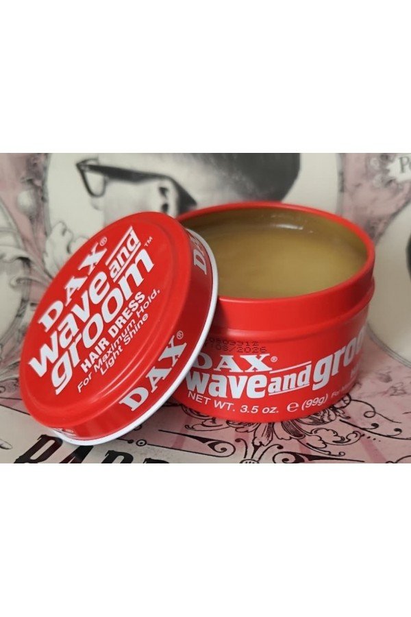 Gomina Dax rouge "Wave and Groom". Coiffures retro années 50.