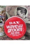 Gomina Dax rouge. Pot 99g. Fabriqué aux USA. Complète le rasage traditionnel.