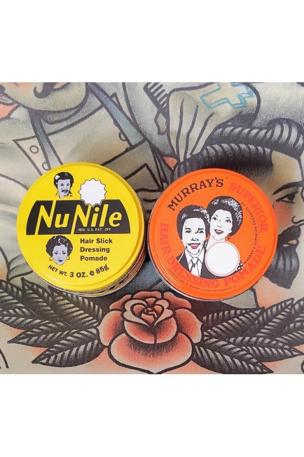 Cire cheveux gomina Murray's "Superior" fixation extra-forte + Gomina Nu Nile fixation moyenne. Pot 85g.