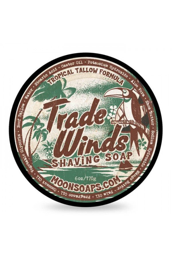 Savon de rasage Moon Soaps "Trade Winds". Pot de 170g.