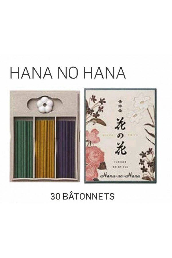 Coffret encens japonais "Hana no Hana" Santal Fleurs. 30 bâtons courts.