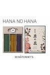 Coffret encens japonais "Hana no Hana" Santal Fleurs. 30 bâtons courts.