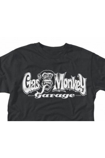 T-shirt logo Gas Monkey Garage Dallas Texas. Officiel sous licence. Noir