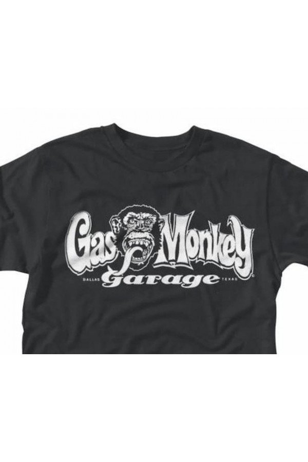 T-shirt logo Gas Monkey Garage Dallas Texas. Officiel sous licence. Noir