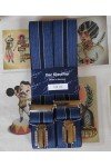 Bretelles "Der Klassiker" larges à pinces rayées bleu. 36 mm.