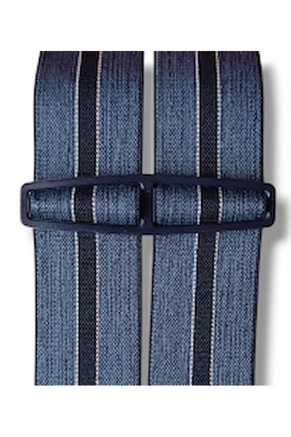Bretelles "Der Klassiker" larges à pinces rayées bleu. 36 mm.