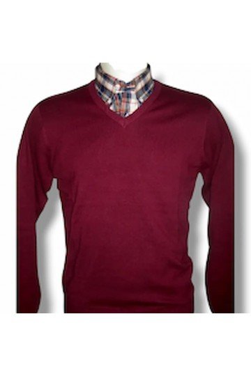 Pull Col V Moonstomp Clothing. Bordeaux.