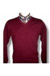 Pull col V maille bordeaux Moonstomp Clothing. Manches longues. 5 tailles disponibles.