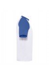 T-shirt baseball Fruit of the Loom blanc bleu royal. Manches courtes.