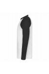T-shirt baseball Fruit of the Loom. Blanc/noir. Manches longues.
