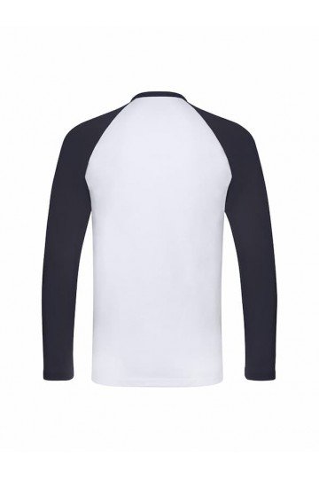 T-shirt  baseball Fruit of the Loom manches longues blanc marine