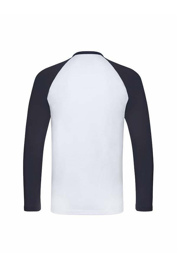 T-shirt  baseball Fruit of the Loom manches longues blanc marine