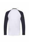 T-shirt baseball Fruit of the Loom manches longues blanc marine