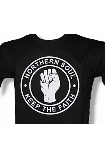 T-shirt noir Northern Soul Keep The Faith.
