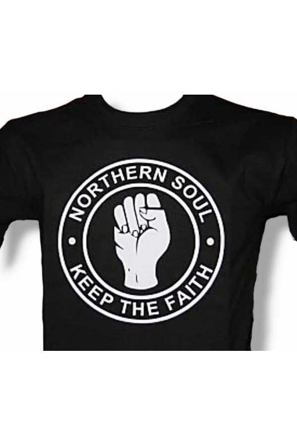 T-shirt noir Northern Soul  Keep The Faith.