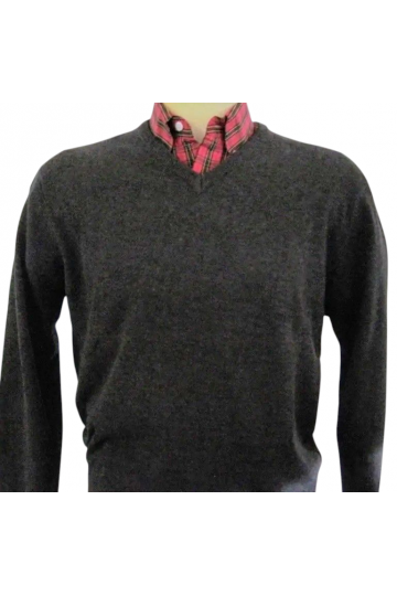 Pull Col V  Moonstomp Clothing. Manches longues. Gris anthracite.