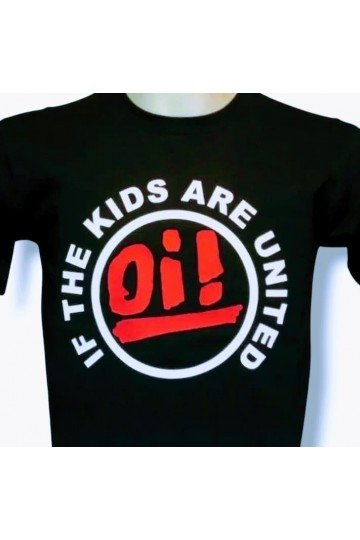 T-shirt oi! in the kids are united. t-shirt noir logo Oi rouge dans un cercle blanc. Grand logo 6 tailles disponibles .