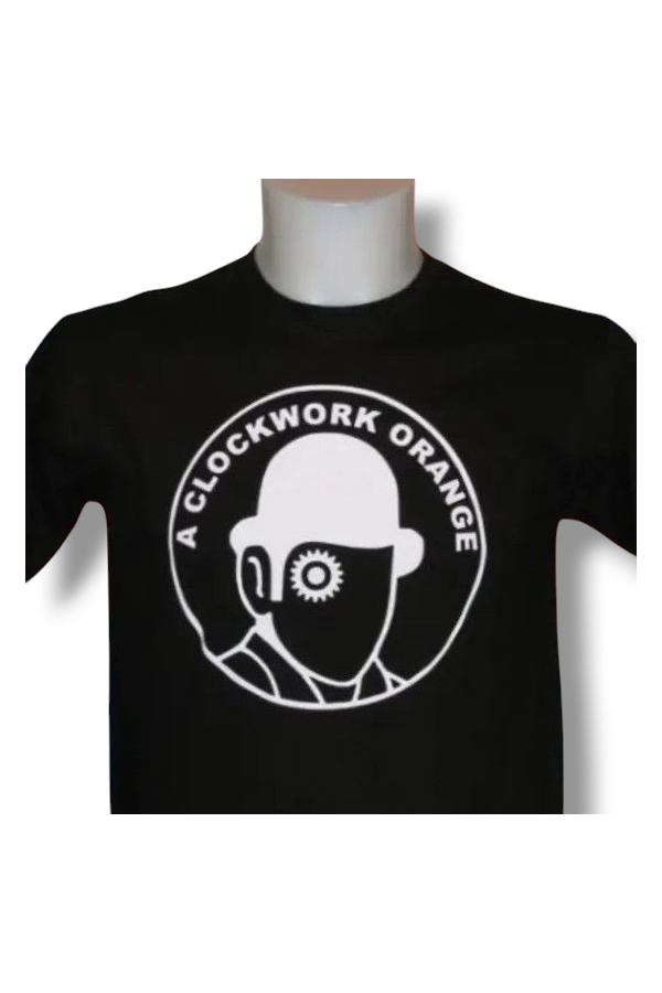 T-shirt Clockwork Orange. Orange Mécanique. logo noir blanc. Existe en 6 tailles.