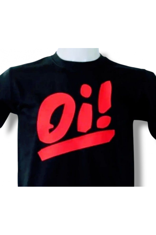 t-shirt noir logo OI! rouge. Grand logo OI! souligné. Existe en 6 tailles