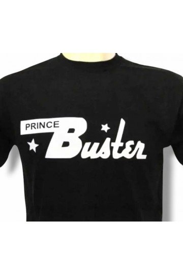 T-shirt noir Prince Buster. Grand logo blanc.