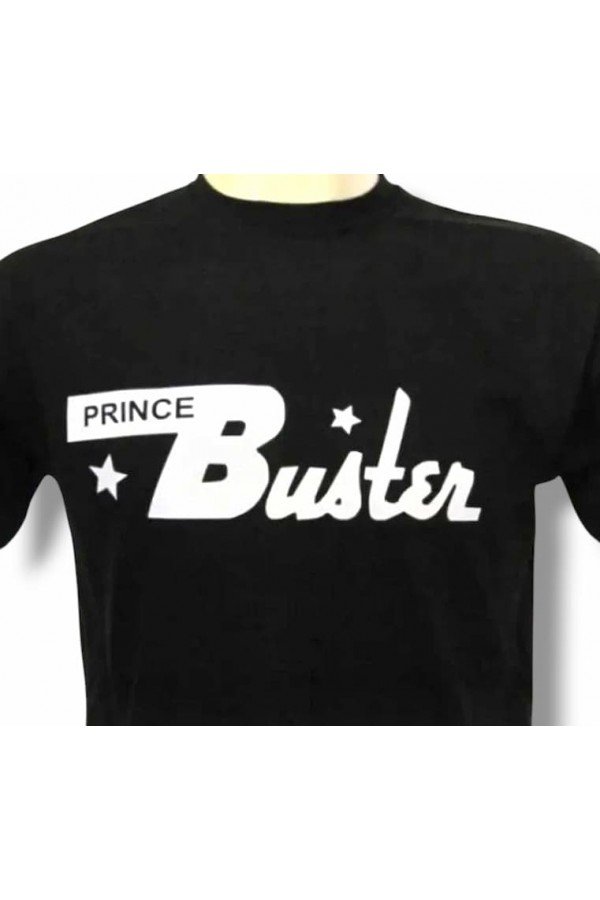 T-shirt noir Prince Buster. Grand logo blanc.