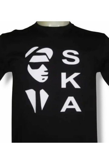 T-shirt noir SKA 2 Tone. Grand logo blanc.