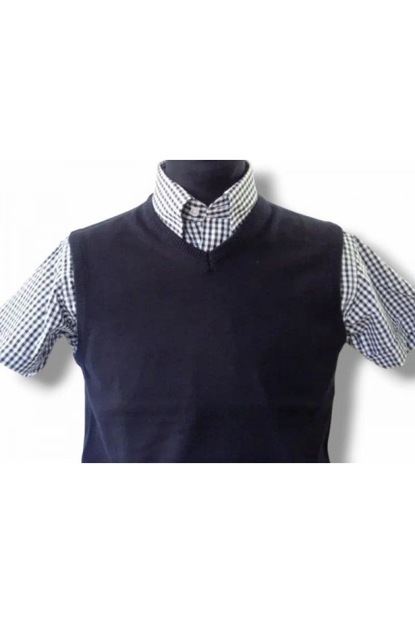 Pull débardeur/ tank top col V. Marine. Moonstomp Clothing. Existe en 5 tailles. Chemise relco vichy noire.