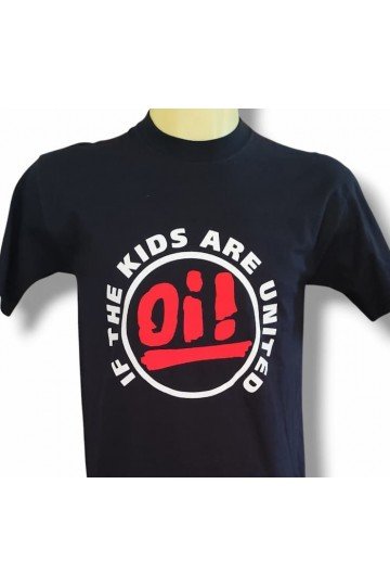 T-shirt noir oi! in the kids are united. t-shirt noir logo Oi rouge dans un cercle blanc. Grand logo 6 tailles disponibles .