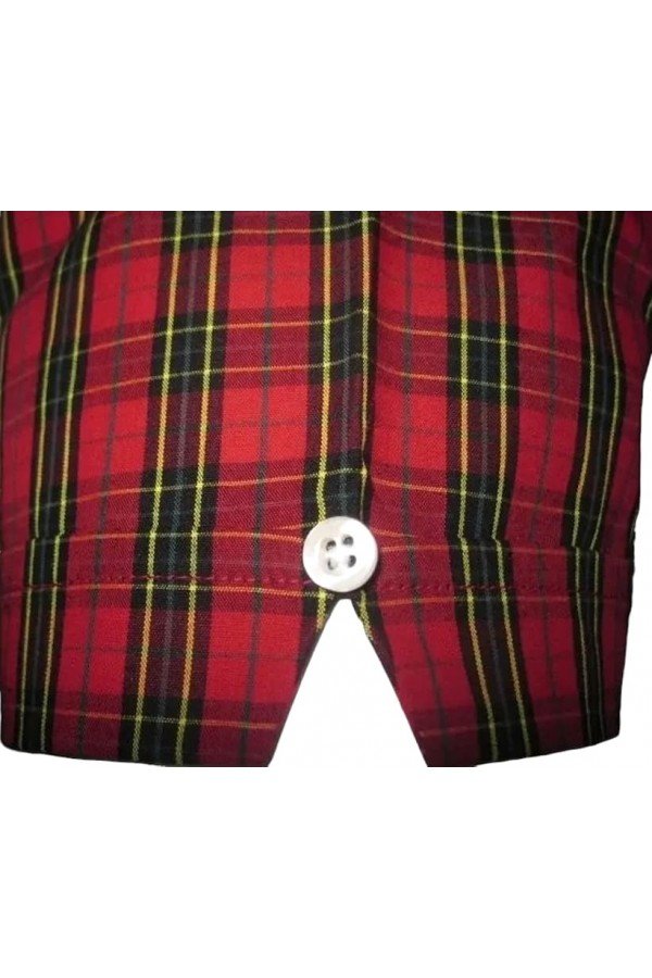 Chemise Relco tartan 01. Ecossais rouge. Relco London Clothing. Manches courtes.